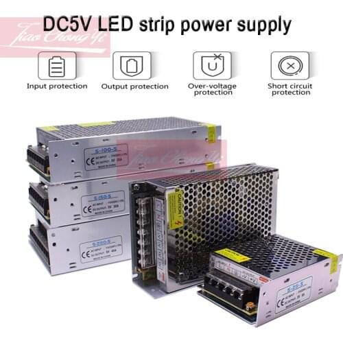 AC110V-220V TO DC5V 5A 10A 20A 30A 40A 60A Switch Power Supply Driver Adapter For 5V 5050 WS2812B SK6812 LED Strip Light
