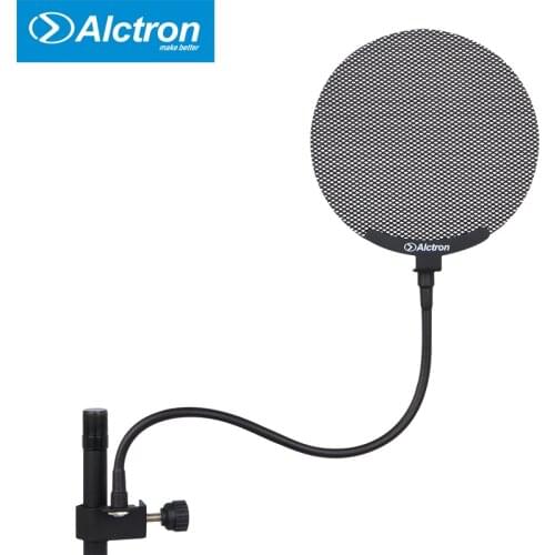 Alctron MA019B All Metal Mesh Pop Filter, Protect Microphone From Spray Of Moisture, High Quality Mesh Cover Flexible Gooseneck
