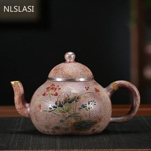 Boutique YiXing Purple Clay Pear Shape Teapots Handmade Raw Ore Tea Pot Home Filter Kettle Tea Ceremony Collection Gifts 280ml