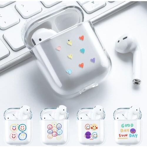 Cute Smile TPU Case For AirPods 2 1 Cases Clear Protective Funda For Apple AirPods Pro Transparent Cover Earphone Accessories