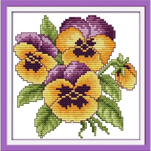 The flower of happiness (1) cross stitch kit 14ct 11ct count print x stitching embroidery DIY handmade needlework plus