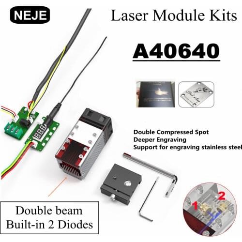 NEJE 80W Double beam Laser Module Kit Built-in 2 Diodes High Power 450nm TTL Module for CNC Laser Engraver Wood Cutter Tool