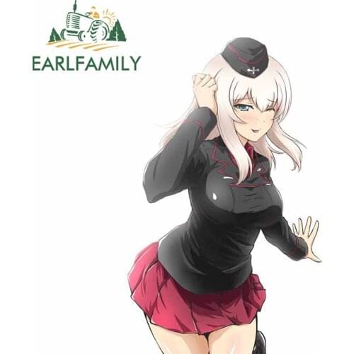 EARLFAMILY 13cm x 8cm for GIRLS und PANZER Itsumi Erika Vinyl Car Stickers Anime Cartoon Decals Laptop Graffiti Car Accessoires