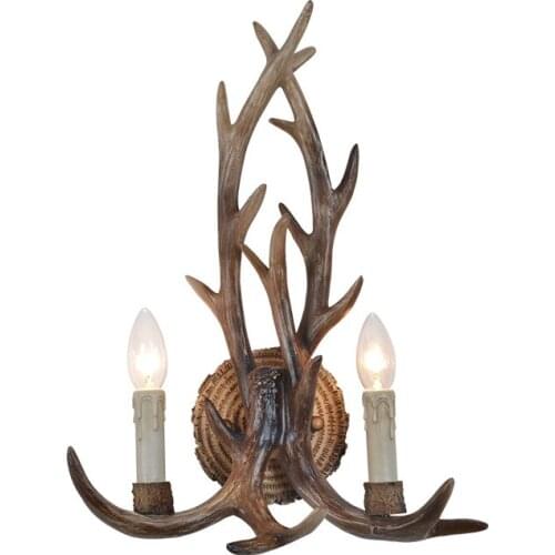 Europe Industrial Style Antler Wall Lamp Parlor Study Bedroom Decorative Sconce Restaurant Cafe Bar Retro Wall Light