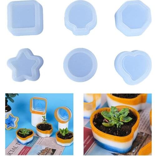 Flowerpot Concrete Silicone Mold For Succulent Plants Polygonal Casting Moulds DIY Clay Mold Concrete Mould DIY Home Decor