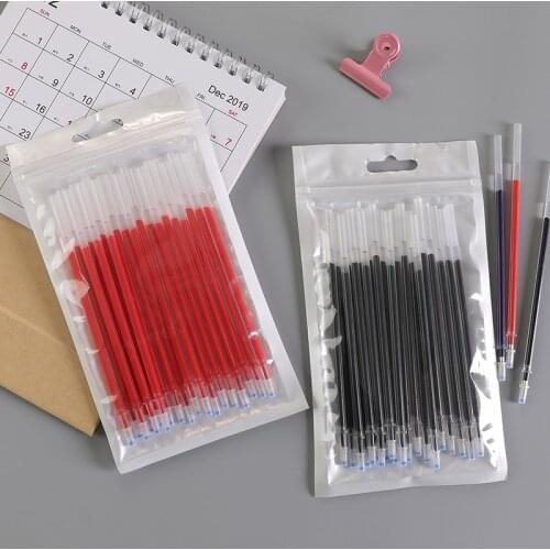 20pcs/bag Red Black Blue Ink Pen Refill Gel Pens Refills 0.38mm for Kids Student Test School & Office Stationery Supplies