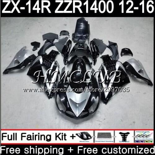 Kit For KAWASAKI NINJA Silver black ZX 14R ZZR 1400 ZX14R 12 13 14 15 16 73HC.13 ZZR1400 ZX-14R 2012 2013 2014 2015 2016 Fairing