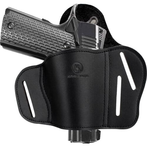 Kosibate Hunting Holster Leather Holster OWB for Gun Pistol Kimber Colt 1911 Remington Ruger Sig Sauer Belt Holster