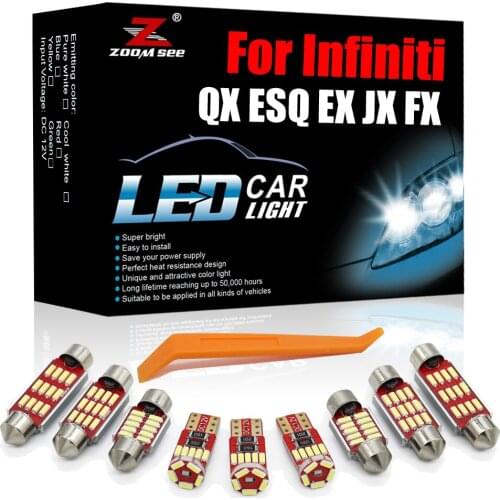 12-24V White Canbus LED Interior For Infiniti QX30 QX50 QX60 QX4 QX70 QX56 QX80 ESQ EX35 JX35 FX35 FX45 FX37 Vehicle Lamp Light