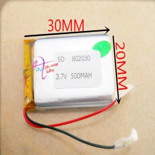 Best battery brand 802030 082030 500mah 3.7V tablet battery MP3 MP4 GPS small toys