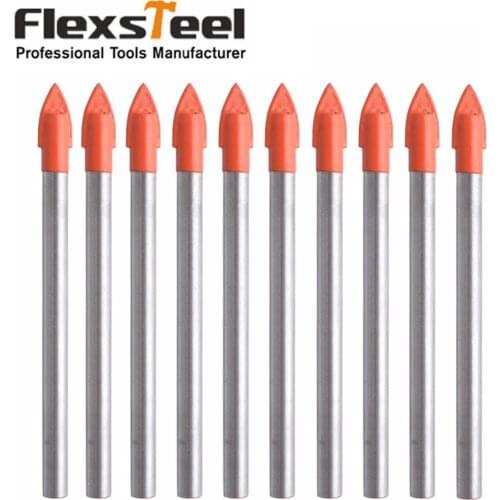 10Pieces 6MM/8MM Glass and Tile Drill Bits Set YG9 Steel Tungsten Carbide Drill Bit Glass Ceramic Tile Cutter Power Tools Set