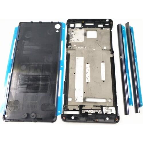 Full Housing Middle Front Frame Bezel Housing For Sony Xperia XA F3111 F3112 F3115 + Side Rail Stripe with Side Buttons