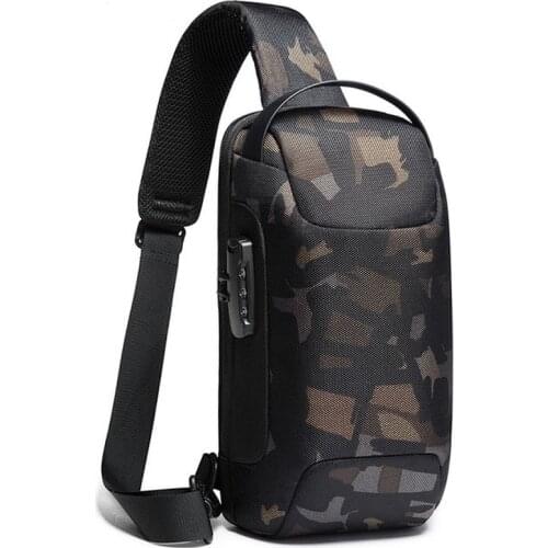 Hot Chest Bag New Anti-thief Men Crossbody Bag Waterproof Shoulder Bags USB Charging Short Trip For Male Travel Pack