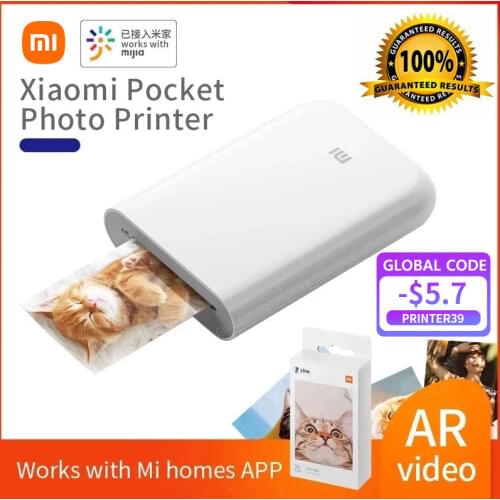 Global Version Xiaomi mijia AR Printer 300dpi Portable Photo Mini Pocket With DIY Share 500mAh picture pocket printer