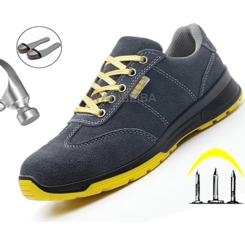 Work Sneakers Men Women Safety Shoes With Steel Toe Work Safety Boots Man Anti-puncture Work Shoes Light Industrial Shoes Unise