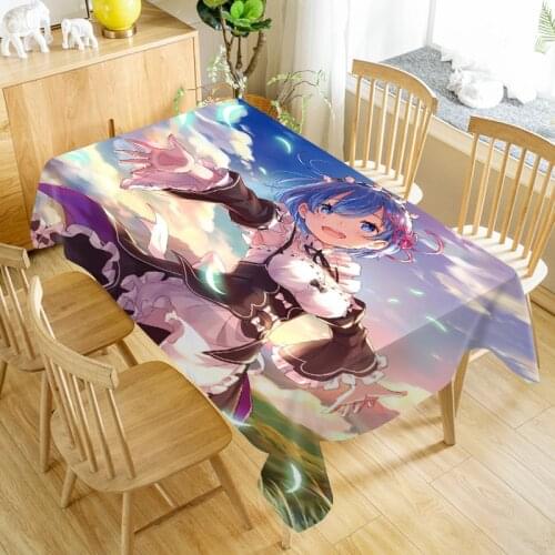 Re Zero Anime Tablecloth Dustproof Dinner Table Cloth Rectangular Wedding Decoration Table Cover Home Textiles