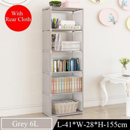 Assemble Bookshelf Non-woven Fabric Cabinets Easy to Install Sundries Organizer Rack DIY Bookcase Home Furniture Kids Home Decor