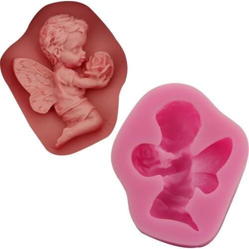 Angel baby elf silicone mold chocolate baking cake decoration mold fondant ice lattice mold DIY soap mold
