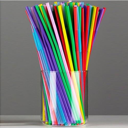 100pc Disposable Straws Flexible Plastic Straws Striped Multi Color Drinking Straws Bar Accessories Wedding Party Supplies