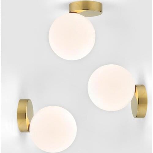 Glass Ball Wall Mount Light Nordic Modern Indoor Lighting Home Decor for Celing Lamp Wall Bathroom Stairway Light Outdoor Sconce