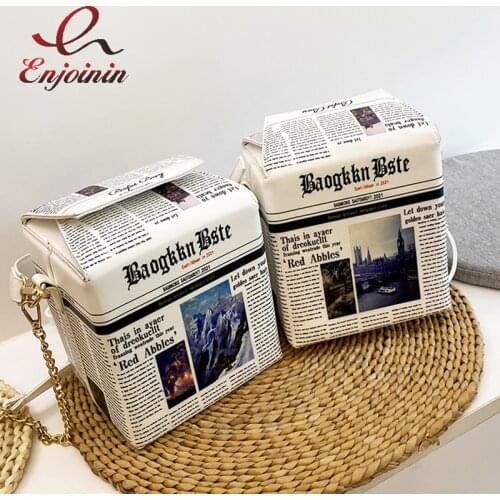 Landscape Pattern Box Shape Chain Purses and Handbags for Women Designer Brand Crossbody Bags Female Shoulder Bag Totes 2021