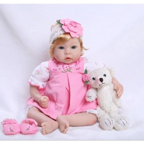Vinyl Alive Dolls Kids Toys Princess Doll Toys Girls Pink Dress Lifelike Newborn Baby Doll Christmas New Year Gifts Reborn Toys