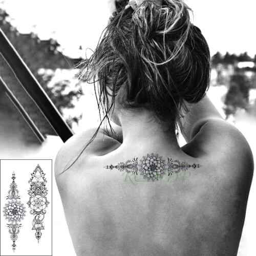 Waterproof Temporary Tattoo Sticker datura flower geometrical pattern tatto flash tatoo fake tattoos for lady women men