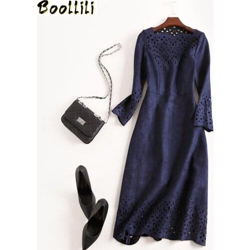 2020 Suede Party Dress Spring Summer Dress Women Clothes Ladies Dresses Vintage Elegant Office Dress Vestidos Robe Femme