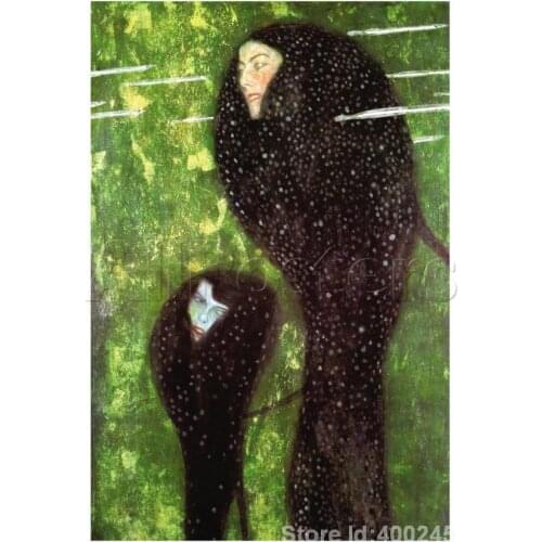 Golden Portrait Mermaids by Gustav Klimt Oil painting reproduction Hand painted High quality