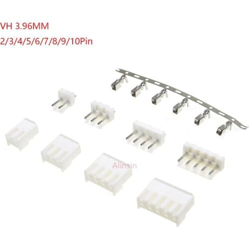 10sets VH3.96 connector 3.96MM PITCH Straight needle Seat + plug + terminal 2P/3P/4P/5P/6P/8P/10P VH Housing pin header 2/3 Pin