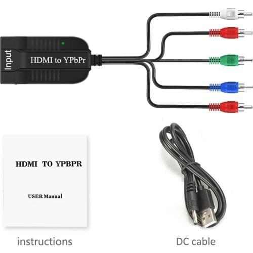 1080P HDMI to RGB Component 5 RCA YPbPr Video and R/L audio Adapter Converter Scaler