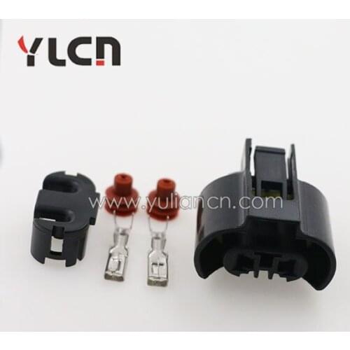 2 Pin PA66 Female Black Automotive Electrical Connector Types
