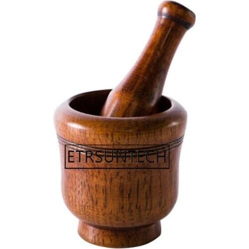 20pcs Wooden Manual Minced Garlic Ginger Grain Mills Masher Potato Presser Mortar Pestle Set Condiments Chopper