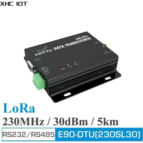 230MHz LoRa Modbus Transceiver and Receiver 30dBm RS232 RS485 E90-DTU(230SL30) XHCIOT LBT RSSI Wireless RF Transceiver