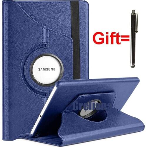 360 Rotating Case for Samsung Galaxy Tab A 10.1 2019 T510 T515 PU Leather Stand Cover for SM-T510 SM-T515 10.1 inch Case+Pen