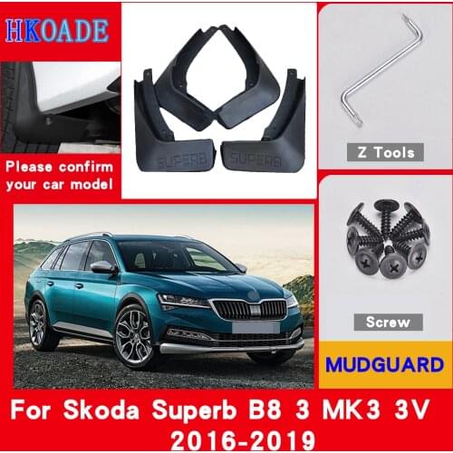 Car Fender Mud Flaps For Skoda Superb B8 3 MK3 3V 2016 - 2019 Mudguards Splash Guards Fender Mudflaps Car Fender Accessories