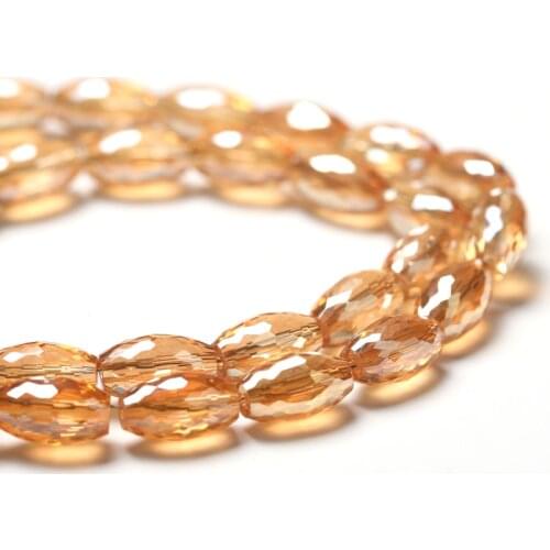 High Quality 30pcs 6x12mm Multi Cutting Faceted Glass Beads Crystal Beads for Jewelry Making