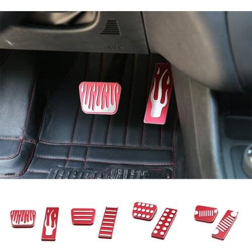 SHINEKA Car Styling Fuel Gas Foot Brake Pedal Cover Stiker Kit Aluminium Alloy for Jeep Cherokee 14-16 Interior Accessories