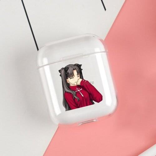 Rin Tohsaka Lewd Fate Cases For Apple AirPods 1 2 Case Clear Wireless Bluetooth Earphone Case Protective Shell