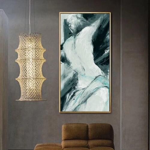 Black and White Abstract Nude Woman Figure Oil Painting on Canvas Posters and Prints Cuadros Art Wall Picture for Living Room