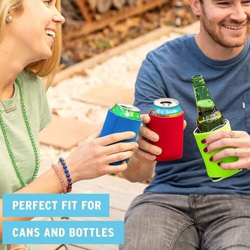 Blank Beer Can Cooler Cover 14 Sticks Soft Insulated Beer Can Cooling Cover-Htv Friendly Solid Color Can Cover