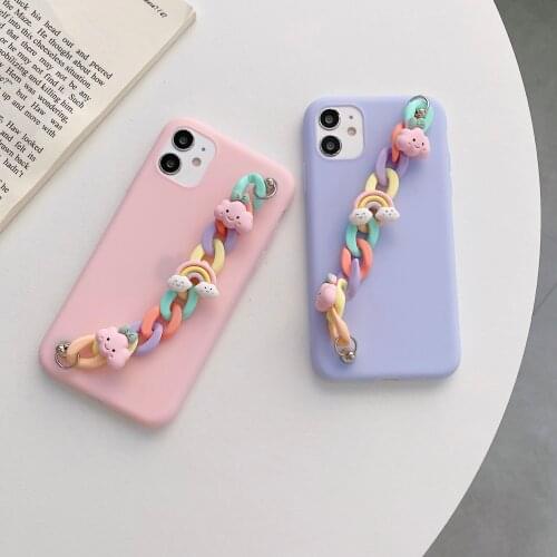 For Samsung Galaxy A01 A11 A21 A31 A41 A21s A20s A51 A71 A72 A12 A52 A32 A42 A02s A22 A82 Clouds Shape Bracelet Phone Case