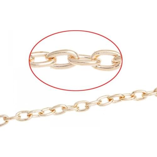 DoreenBeads Retail Link-Opened Cable Chains Findings rose gold color 5.5mm x 3.5mm,10M