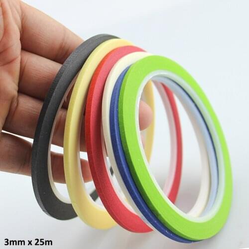 6 Rolls 3mm x 25m Draping Tape Pattern Making Supplies Masking Tape & Nail Art Tape Mixed Colors ( One color One roll)