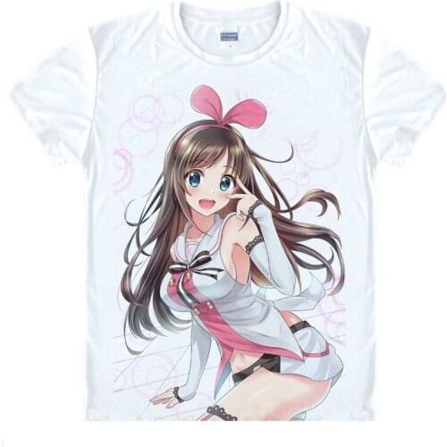 YouTuber Kizuna AI T-Shirts Multi-style Short Sleeve Shirts Japanese Virtual YouTuber Kizuna AI Kaguya Luna Cosplay Shirt