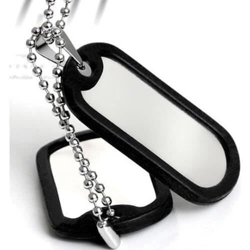 Customized Products ID Double Dog Tag Pendant Necklaces for Men Army Military Soldier Silencer Circle Personalized Accessories