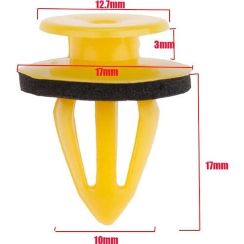 50Pcs 10mm Hole Auto Door Trim Panels Fastener Clips Plastic Fit For VW Golf Land Rover Land Rover Range Rover Chevrolet