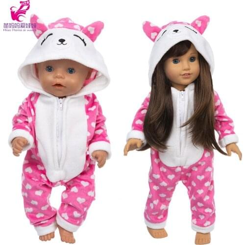 43cm baby doll clothes animal cat romper 40cm Nenuco Ropa y su Hermanita 18inch girl doll sleapwear