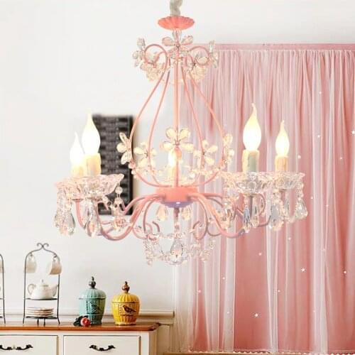 Chandelier Lighting For Kids Room Pink Bedroom Crystal Lamp Dinning Room Chandeliers Lamps Ceiling Crystal Lustre Light Fixture