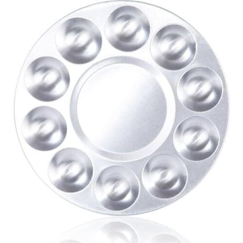 2pcs Metal 10 Well Round Mixing Palette Tray Sculpey Clay Soap Making Polymer Clay Ultra Clay Pick Foam Scultping Tools for